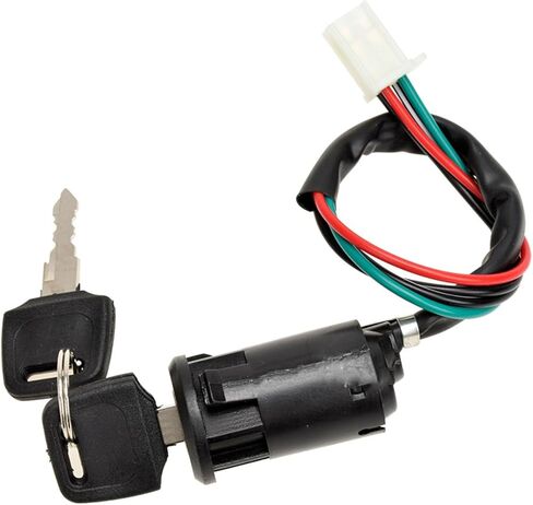 مفتاح إشعال مع مفتاح، مجموعة مفاتيح إشعال مكونة من 4 أسلاك لـ 50cc 70cc 90cc 110cc 125cc 150cc TaoTao Coolster Sunl Apollo Baja الصينية ATV Quad Dirt Bike و4 قطع غيار سكوتر (قطعتان) in Kuwait