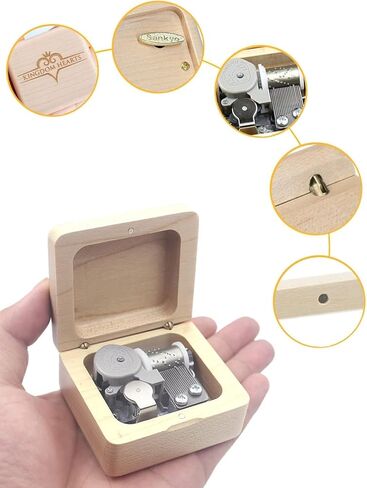 صندوق الموسيقى Sinzyo صناديق موسيقية عتيقة هدية لعيد الميلاد وعيد الحب وعيد الميلاد (صندوق خشبي من خشب القيقب) in Kuwait