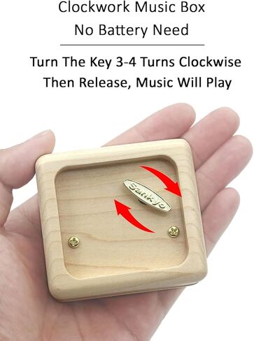 صندوق الموسيقى Sinzyo صناديق موسيقية عتيقة هدية لعيد الميلاد وعيد الحب وعيد الميلاد (صندوق خشبي من خشب القيقب) in Kuwait