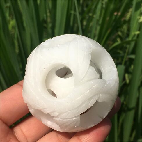 White Jade Transfer Quartz Crystal Ball Fen Shui Decoration Road Jade Ball Home Decoration (White Jade) in Saudi Arabia