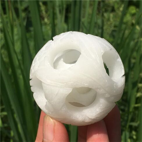 White Jade Transfer Quartz Crystal Ball Fen Shui Decoration Road Jade Ball Home Decoration (White Jade) in Saudi Arabia
