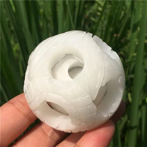 White Jade Transfer Quartz Crystal Ball Fen Shui Decoration Road Jade Ball Home Decoration (White Jade) in Saudi Arabia