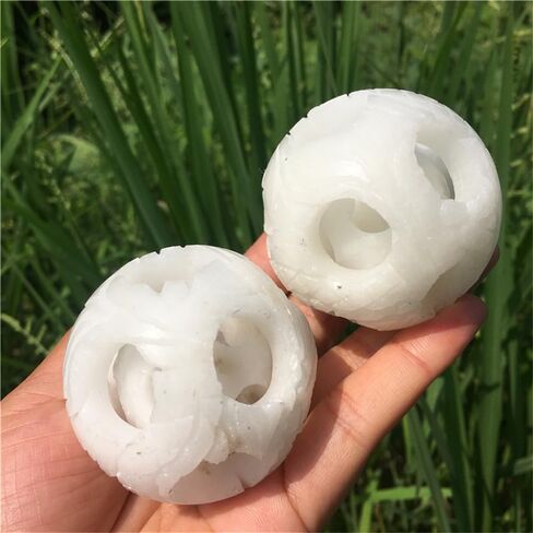 White Jade Transfer Quartz Crystal Ball Fen Shui Decoration Road Jade Ball Home Decoration (White Jade) in Saudi Arabia