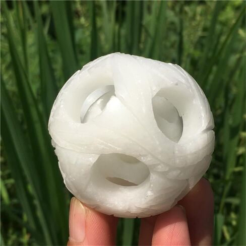 White Jade Transfer Quartz Crystal Ball Fen Shui Decoration Road Jade Ball Home Decoration (White Jade) in Saudi Arabia