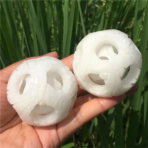 White Jade Transfer Quartz Crystal Ball Fen Shui Decoration Road Jade Ball Home Decoration (White Jade) in Saudi Arabia