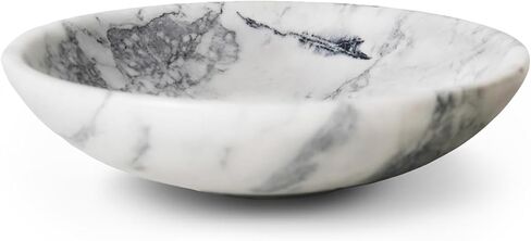 وعاء رخامي مزخرف كبير باللون الأبيض، مصنوع يدويًا من الحجر الأبيض والرمادي الطبيعي لديكور المنزل، وعاء كبير للإمساك بجميع المفاتيح مقاس 27.94 سم للمدخل، وعاء طاولة القهوة، وعاء فاكهة رخامي للقطعة المركزية in Kuwait