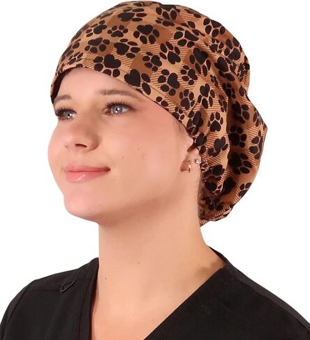 Sparkling EARTH Euro Style Riley Medical Scrub Caps - Flat Front and Roomy Back - Adjustable Cord Lock Closure - Made in USA! in Kuwait