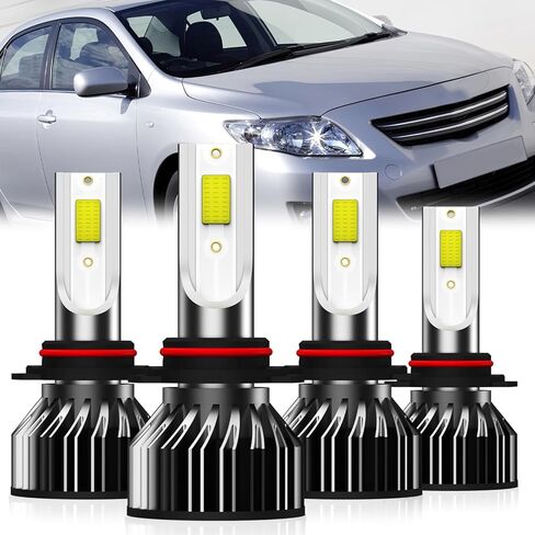 Fit For Toyota Corolla 2001-2013 Light Bulbs, 9005 High Beam + 9006 Low Beam, 4-Pack in Saudi Arabia