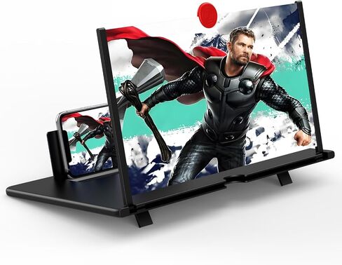 مكبر شاشة مقاس 18 بوصة للهاتف الخلوي - موسعات تكبير الشاشة المكبرة ثلاثية الأبعاد عالية الدقة من Fanlory للأفلام ومقاطع الفيديو والألعاب - حامل هاتف قابل للطي مع مكبر شاشة - متوافق مع جميع الهواتف الذكية in Kuwait