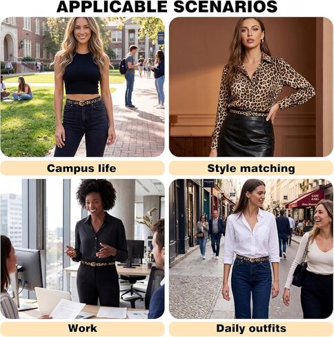 Leopard Belts for Women Girl,Fashion Womens Belt for Jeans Dress Pants,Skinny Faux Leather Belt with Gold Buckle in Saudi Arabia