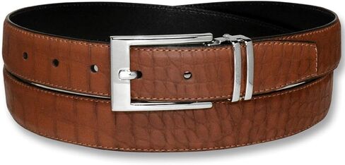 Croc Pattern Crocodile Embossed Belts Bonded Leather Men's Belt Silver-Tone Bckl in Kuwait
