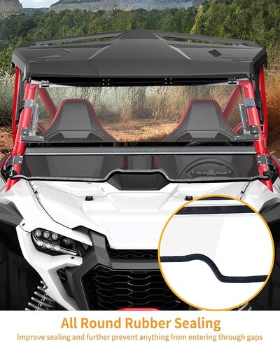 زجاج أمامي قابل للطي 3 في 1 لسيارة Honda Talon 1000R 1000X 1000X-4 2019-2025، زجاج أمامي شفاف مطلي بالبوليستر 1/5 بوصة، يمكن إغلاقه أو تهويته أو فتحه بالكامل in Saudi Arabia