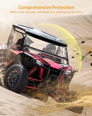 زجاج أمامي قابل للطي 3 في 1 لسيارة Honda Talon 1000R 1000X 1000X-4 2019-2025، زجاج أمامي شفاف مطلي بالبوليستر 1/5 بوصة، يمكن إغلاقه أو تهويته أو فتحه بالكامل in Saudi Arabia