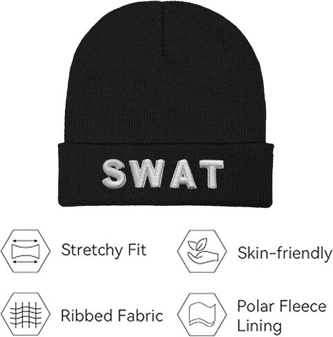 Embroidered Security Beanies Hats for Men Women Knit Winter Cap, Warm Security Skull Caps Gifts for Men Women in Saudi Arabia