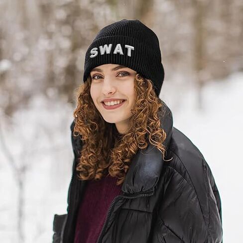 Embroidered Security Beanies Hats for Men Women Knit Winter Cap, Warm Security Skull Caps Gifts for Men Women in Saudi Arabia