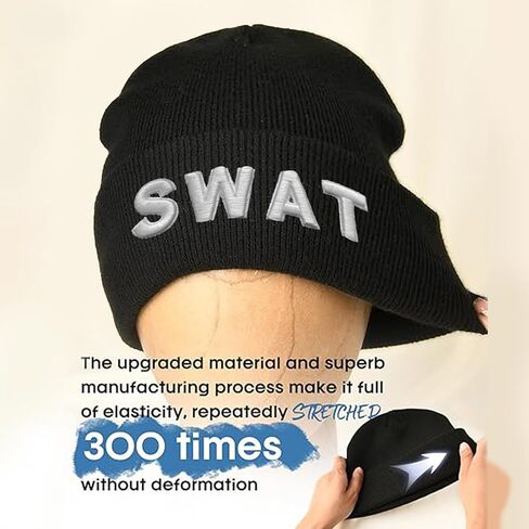 Embroidered Security Beanies Hats for Men Women Knit Winter Cap, Warm Security Skull Caps Gifts for Men Women in Saudi Arabia