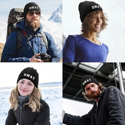 Embroidered Security Beanies Hats for Men Women Knit Winter Cap, Warm Security Skull Caps Gifts for Men Women in Saudi Arabia