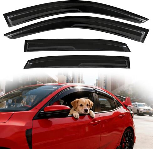 واقيات المطر لسيارة Honda Civic 2022-2026 Hatchback أقنعة النافذة، شريط على الجانب نافذة منحرف الرياح الشمس قناع للملحقات المدنية (لـ 22-26 Hatchback) in Kuwait