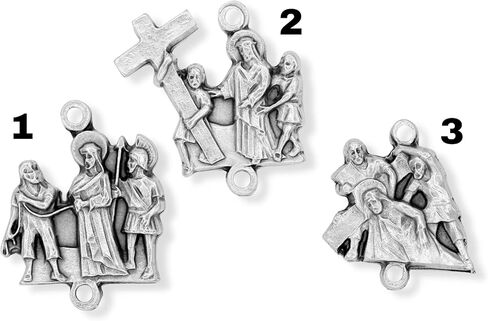 Caritas et Fides Stations of the Cross Medals Set of 14, Made in Italy - Rosary Parts to Make Stations of the Cross Rosary Chaplet, Height 7/8" to 1" Per Medal in Saudi Arabia