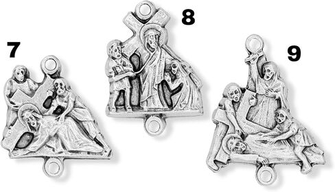 Caritas et Fides Stations of the Cross Medals Set of 14, Made in Italy - Rosary Parts to Make Stations of the Cross Rosary Chaplet, Height 7/8" to 1" Per Medal in Saudi Arabia