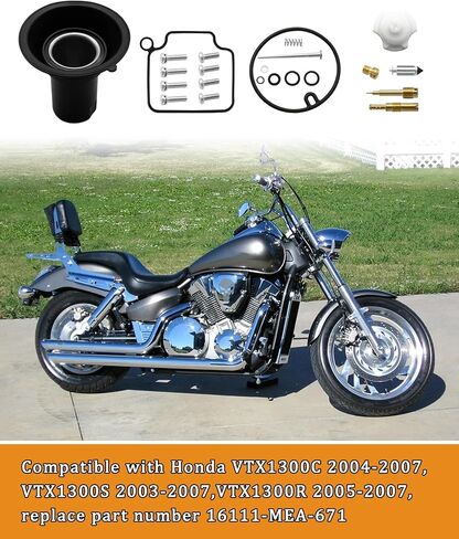 16111-MEA-671 طقم إعادة بناء إصلاح المكربن ​​المتوافق مع Honda VTX1300C 2004-2007 VTX1300R 2005-2007 in Kuwait