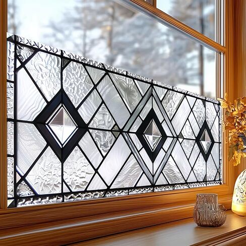 Privacy Window Film 39.3×17.7 Inchs Home Decorative Glass Window Film PVC Static Cling Sticker for Glass Door Home and Office Bathrooms Glass Sticker in Saudi Arabia