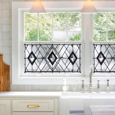 Privacy Window Film 39.3×17.7 Inchs Home Decorative Glass Window Film PVC Static Cling Sticker for Glass Door Home and Office Bathrooms Glass Sticker in Saudi Arabia