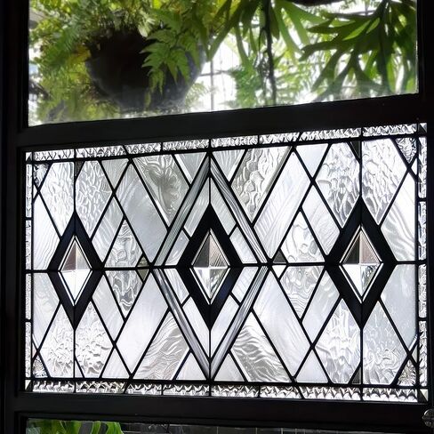 Privacy Window Film 39.3×17.7 Inchs Home Decorative Glass Window Film PVC Static Cling Sticker for Glass Door Home and Office Bathrooms Glass Sticker in Saudi Arabia