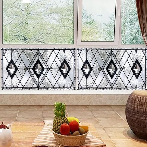Privacy Window Film 39.3×17.7 Inchs Home Decorative Glass Window Film PVC Static Cling Sticker for Glass Door Home and Office Bathrooms Glass Sticker in Saudi Arabia