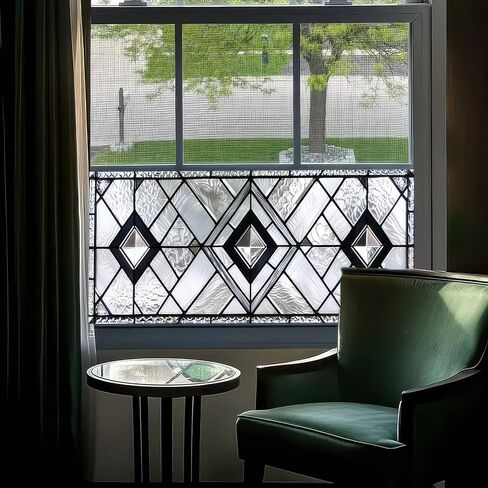 Privacy Window Film 39.3×17.7 Inchs Home Decorative Glass Window Film PVC Static Cling Sticker for Glass Door Home and Office Bathrooms Glass Sticker in Saudi Arabia