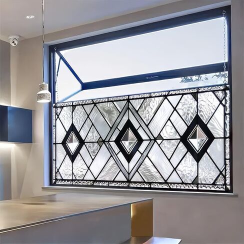 Privacy Window Film 39.3×17.7 Inchs Home Decorative Glass Window Film PVC Static Cling Sticker for Glass Door Home and Office Bathrooms Glass Sticker in Saudi Arabia