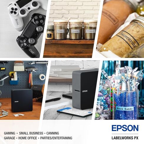 LABELWORKS Epson LW-C610PXADPT-BLK حزمة الشتاء - صانع الملصقات، المحول والرمادي على الأزرق والأبيض على شريط شفاف in Saudi Arabia