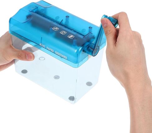 HEMOTON Manual Hand Paper Shredder Portable Desktop Small Office Shredding Tool Blue for Home and School Use in Saudi Arabia