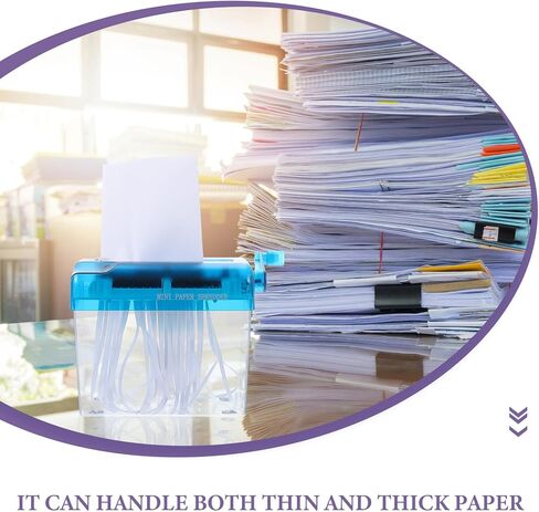 HEMOTON Manual Hand Paper Shredder Portable Desktop Small Office Shredding Tool Blue for Home and School Use in Saudi Arabia