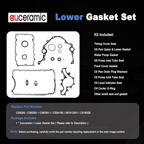 AUCERAMIC Oil Pan Gasket Set for Ford Explorer 1997-2010, Mustang 2005-2010, Ranger 2001-2010, for Mazda B4000 2001-2010, Mercury Mountaineer 1998-2010 4.0 V6 Replace# CS9293 CS92931 in Saudi Arabia