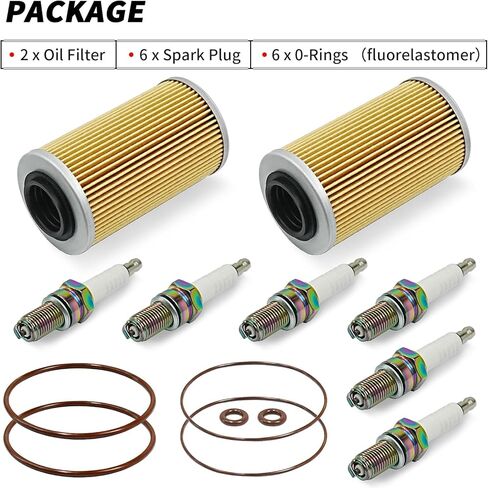 2 PCS Oil Filter Change Kit for Sea-Doo GTI GTR GTX RXP RXT X Wake Pro 4TEC/130/150/155/215/230/250/255/260 with O-Ring Spark Plug in Saudi Arabia