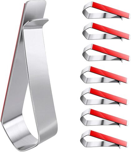 8 مشابك من الفولاذ المقاوم للصدأ مع لاصق 3M - مجموعة تركيب حاجب الشمس لإطارات الصور (غير متضمنة) - ملحق حاجب السيارة القوي للشاشات المخصصة، واستخدام المنزل والمكتب in Kuwait