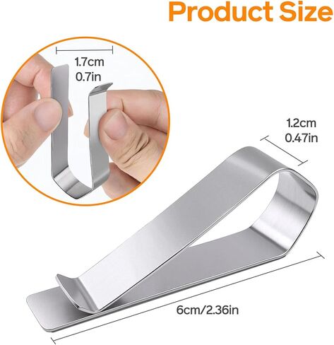 8 مشابك من الفولاذ المقاوم للصدأ مع لاصق 3M - مجموعة تركيب حاجب الشمس لإطارات الصور (غير متضمنة) - ملحق حاجب السيارة القوي للشاشات المخصصة، واستخدام المنزل والمكتب in Kuwait