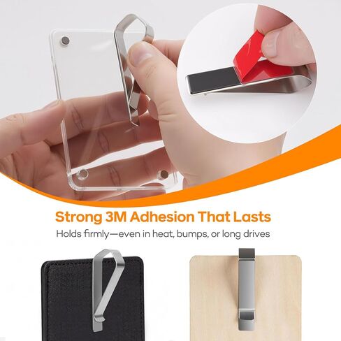 8 مشابك من الفولاذ المقاوم للصدأ مع لاصق 3M - مجموعة تركيب حاجب الشمس لإطارات الصور (غير متضمنة) - ملحق حاجب السيارة القوي للشاشات المخصصة، واستخدام المنزل والمكتب in Kuwait