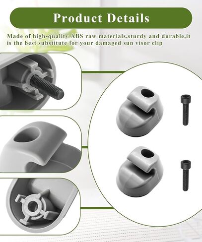 2Pcs Sun Visor Clip Pair Gray Interior-Bone Fits for Kenworth Peterbilt Interior, Replace Part Number S16-1023-661(F01377-2) in Saudi Arabia