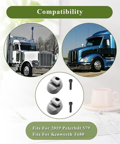 2Pcs Sun Visor Clip Pair Gray Interior-Bone Fits for Kenworth Peterbilt Interior, Replace Part Number S16-1023-661(F01377-2) in Saudi Arabia