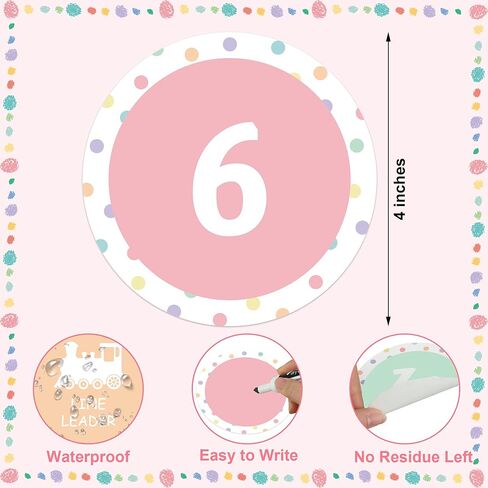 36PCS Pastel Number Spot Markers Stickers 4" Line up Spots for Classroom Floor Self Adhesive Vinyl Stickers Number Spot Markers Decals for Back to School Kindergarten Preschool Elementary Supplies in Saudi Arabia