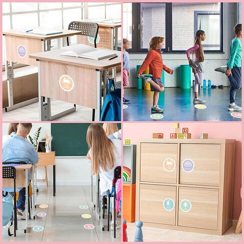 36PCS Pastel Number Spot Markers Stickers 4" Line up Spots for Classroom Floor Self Adhesive Vinyl Stickers Number Spot Markers Decals for Back to School Kindergarten Preschool Elementary Supplies in Saudi Arabia