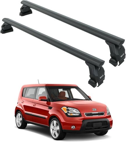 Heavy Duty Aluminum Roof Rack Cross Bar for Kia Soul(2009-2026)330lbs Capacity,Aluminum Bars with T-Slot Channel,Lockable,No-Drill Installation (Black, 2011-2019 Roof Rack Cross Bars Fix Point) in Saudi Arabia