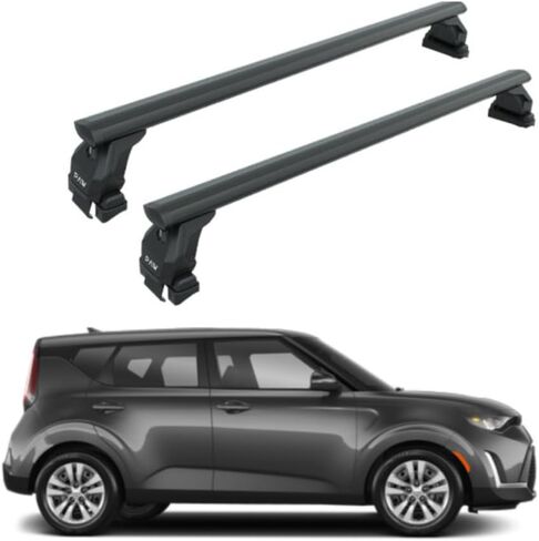 Heavy Duty Aluminum Roof Rack Cross Bar for Kia Soul(2009-2026)330lbs Capacity,Aluminum Bars with T-Slot Channel,Lockable,No-Drill Installation (Black, 2011-2019 Roof Rack Cross Bars Fix Point) in Saudi Arabia