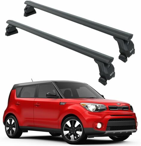 Heavy Duty Aluminum Roof Rack Cross Bar for Kia Soul(2009-2026)330lbs Capacity,Aluminum Bars with T-Slot Channel,Lockable,No-Drill Installation (Black, 2011-2019 Roof Rack Cross Bars Fix Point) in Saudi Arabia