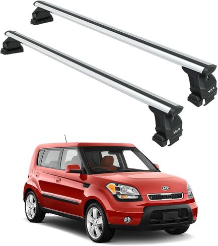 Heavy Duty Aluminum Roof Rack Cross Bar for Kia Soul(2009-2026)330lbs Capacity,Aluminum Bars with T-Slot Channel,Lockable,No-Drill Installation (Black, 2011-2019 Roof Rack Cross Bars Fix Point) in Saudi Arabia