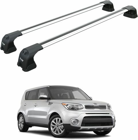 Heavy Duty Aluminum Roof Rack Cross Bar for Kia Soul(2009-2026)330lbs Capacity,Aluminum Bars with T-Slot Channel,Lockable,No-Drill Installation (Black, 2011-2019 Roof Rack Cross Bars Fix Point) in Saudi Arabia