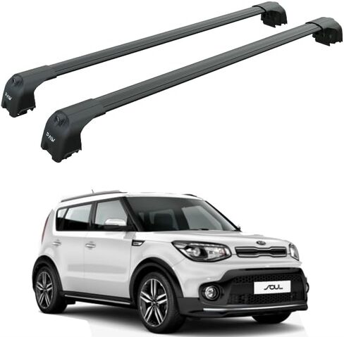Heavy Duty Aluminum Roof Rack Cross Bar for Kia Soul(2009-2026)330lbs Capacity,Aluminum Bars with T-Slot Channel,Lockable,No-Drill Installation (Black, 2011-2019 Roof Rack Cross Bars Fix Point) in Saudi Arabia