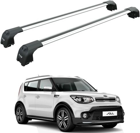 Heavy Duty Aluminum Roof Rack Cross Bar for Kia Soul(2009-2026)330lbs Capacity,Aluminum Bars with T-Slot Channel,Lockable,No-Drill Installation (Black, 2011-2019 Roof Rack Cross Bars Fix Point) in Saudi Arabia
